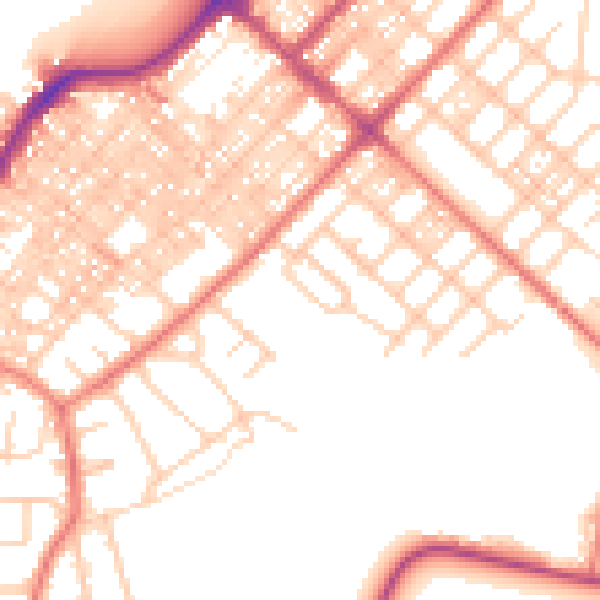 Daytime road noise heatmap for LA3 1SX