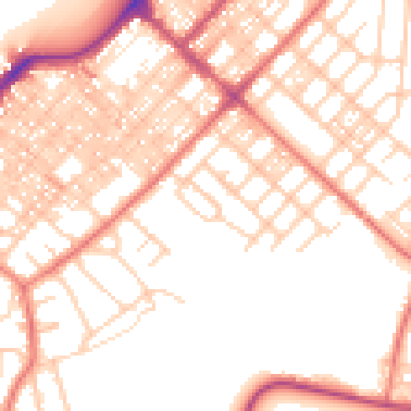 Daytime road noise heatmap for LA3 1SY