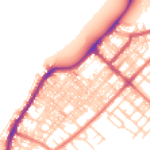Daytime road noise heatmap for LA3 1TG