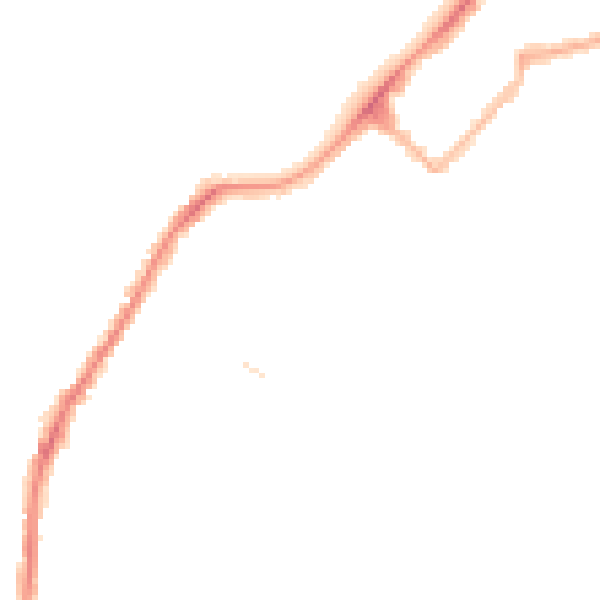 Night-time road noise heatmap for LA3 1UQ