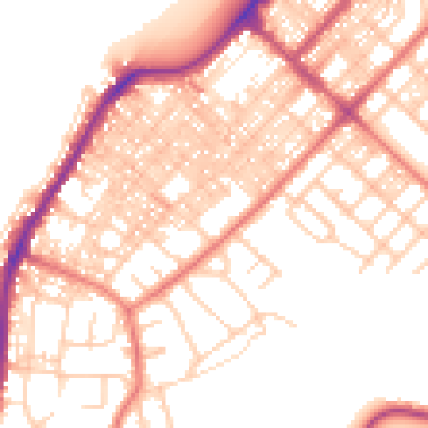 Daytime road noise heatmap for LA3 1UW
