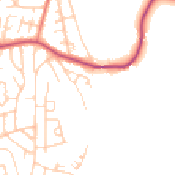 Daytime road noise heatmap for LA3 2AP