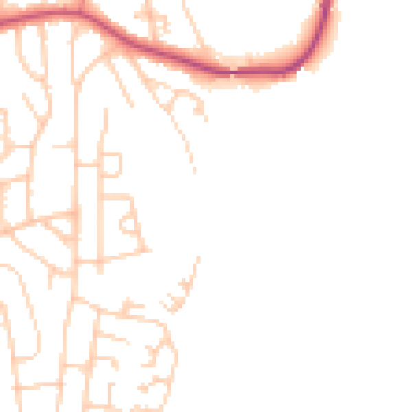 Daytime road noise heatmap for LA3 2AQ