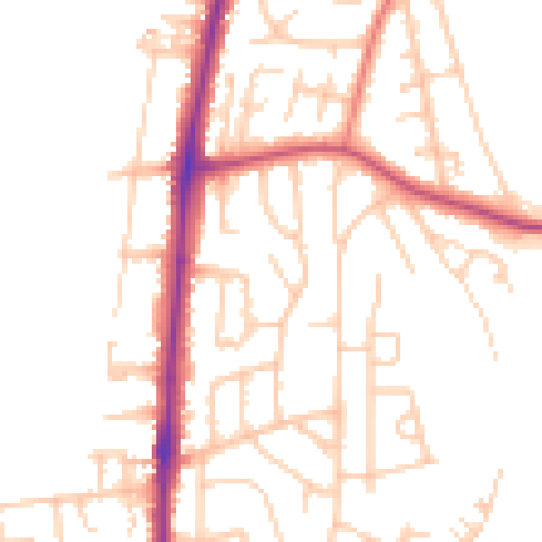 Daytime road noise heatmap for LA3 2AT