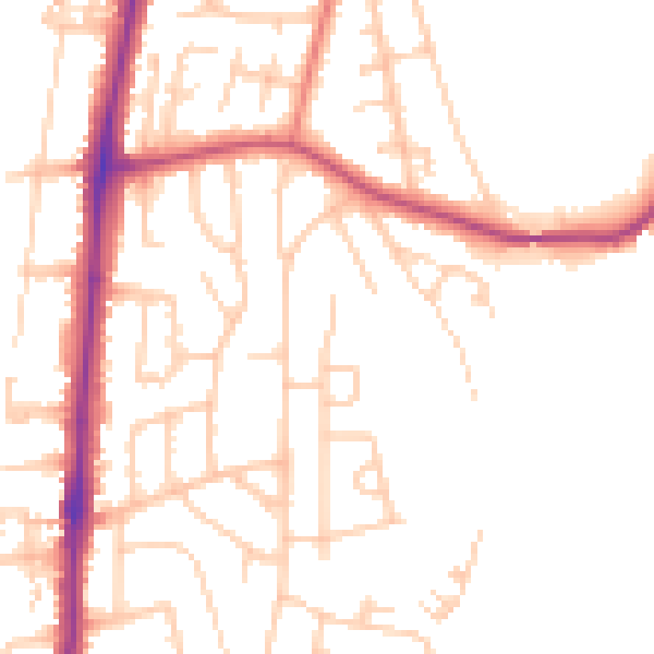Daytime road noise heatmap for LA3 2EN