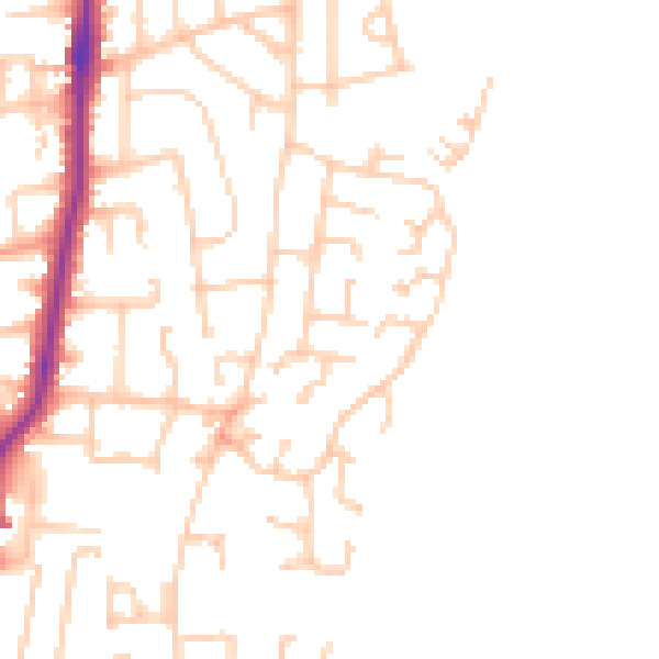 Daytime road noise heatmap for LA3 2EZ
