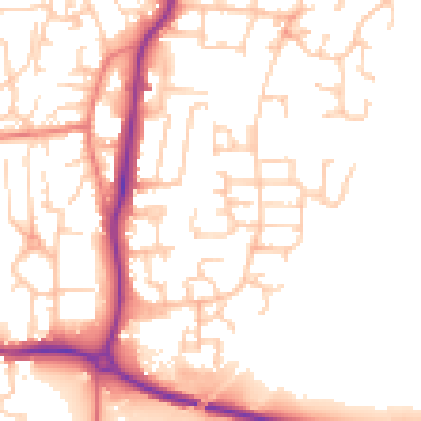 Daytime road noise heatmap for LA3 2GT