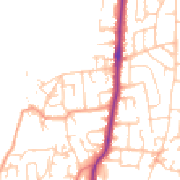 Daytime road noise heatmap for LA3 2NQ