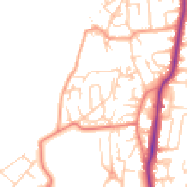 Daytime road noise heatmap for LA3 2QU