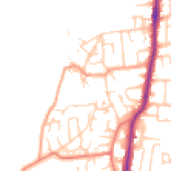Daytime road noise heatmap for LA3 2RL