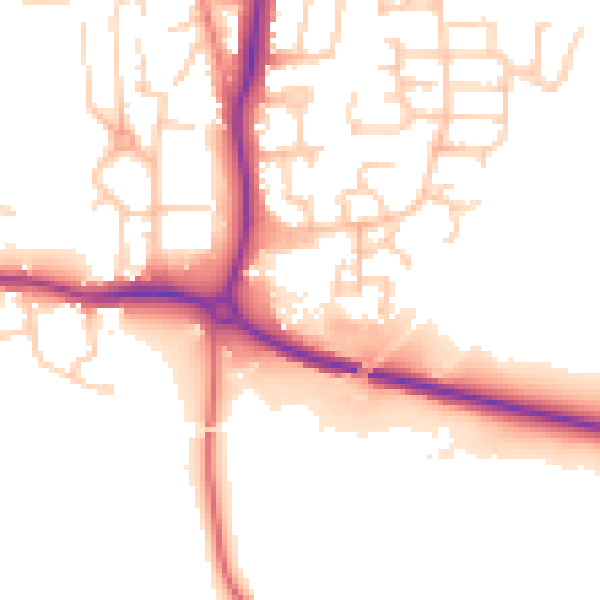 Daytime road noise heatmap for LA3 2SF