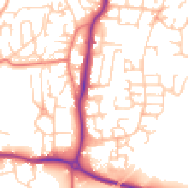 Daytime road noise heatmap for LA3 2SG