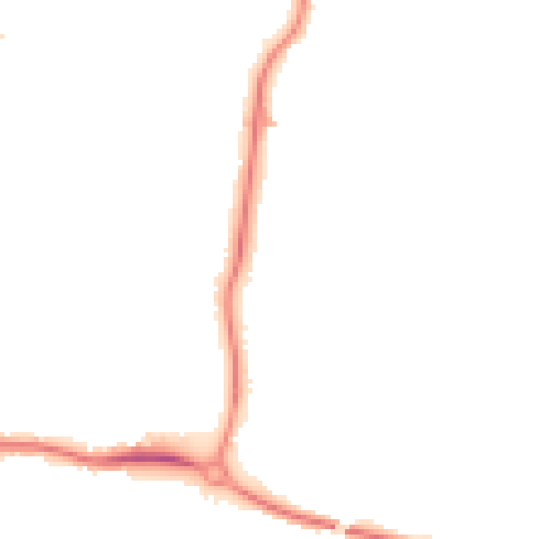 Night-time road noise heatmap for LA3 2SG