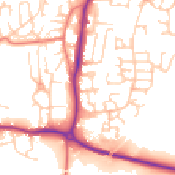 Daytime road noise heatmap for LA3 2SH