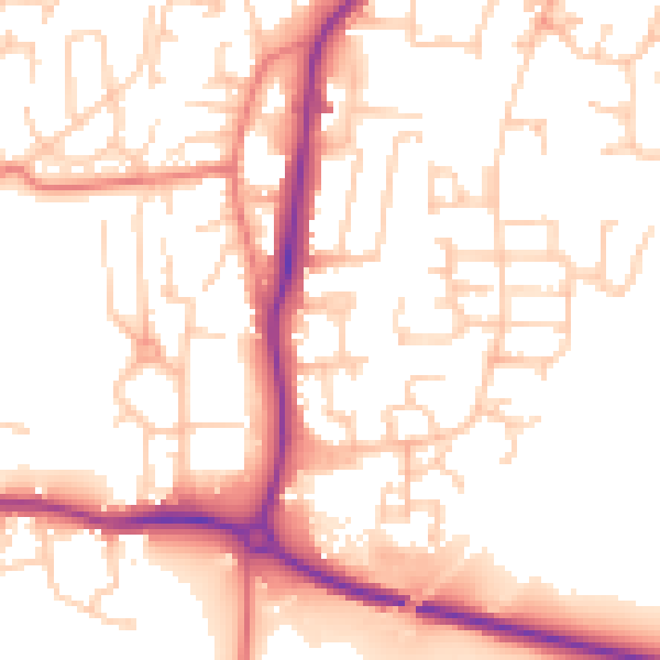 Daytime road noise heatmap for LA3 2SQ