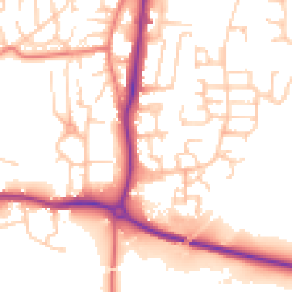 Daytime road noise heatmap for LA3 2SS