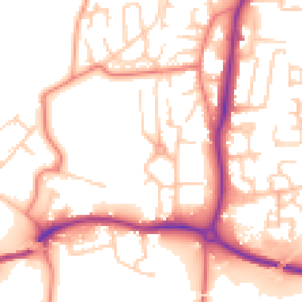 Daytime road noise heatmap for LA3 2TT