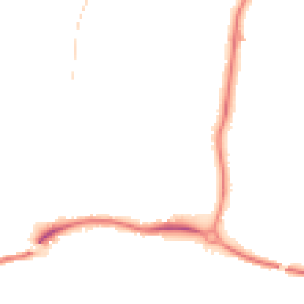 Night-time road noise heatmap for LA3 2TT