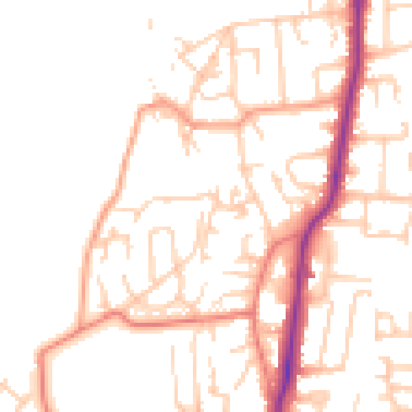 Daytime road noise heatmap for LA3 2UA
