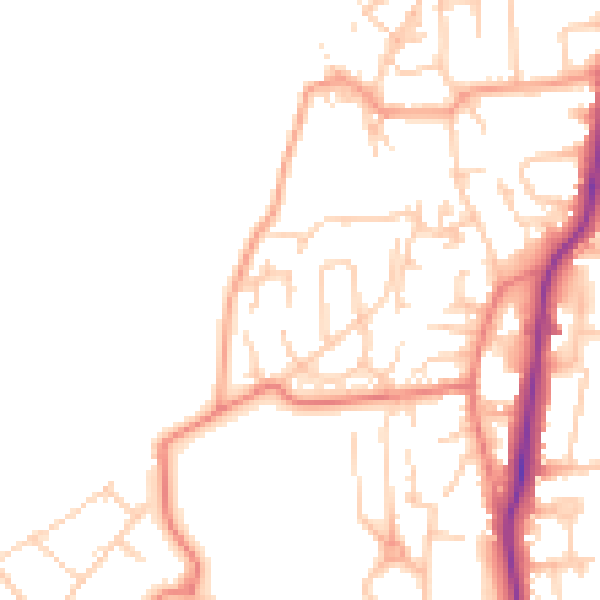 Daytime road noise heatmap for LA3 2YE