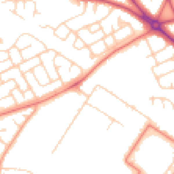 Daytime road noise heatmap for LA3 3BA
