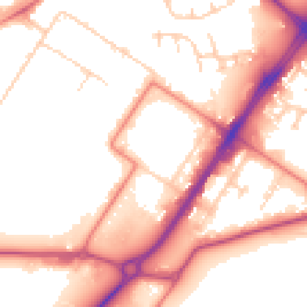 Daytime road noise heatmap for LA3 3BN