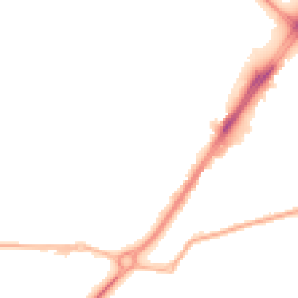 Night-time road noise heatmap for LA3 3BN