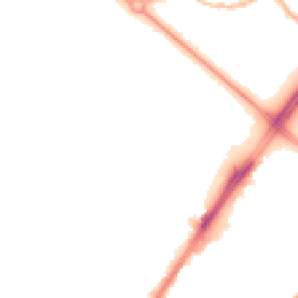 Night-time road noise heatmap for LA3 3BP