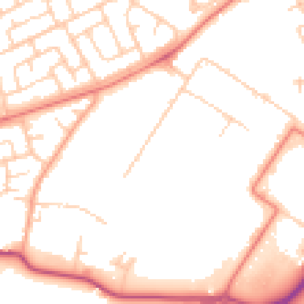 Daytime road noise heatmap for LA3 3BS