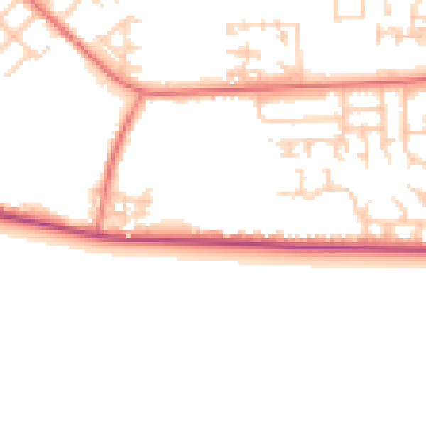 Daytime road noise heatmap for LA3 3EH