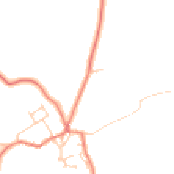 Daytime road noise heatmap for LA3 3EZ