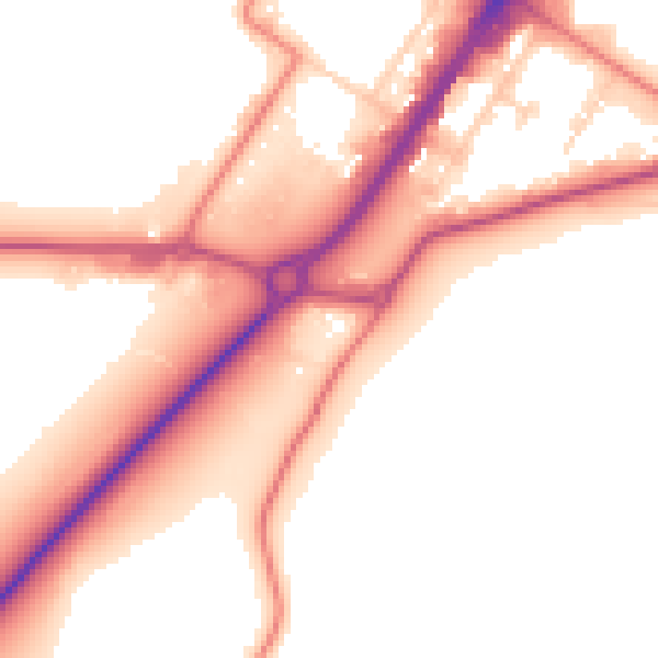 Daytime road noise heatmap for LA3 3FZ