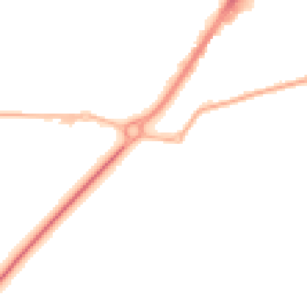 Night-time road noise heatmap for LA3 3FZ