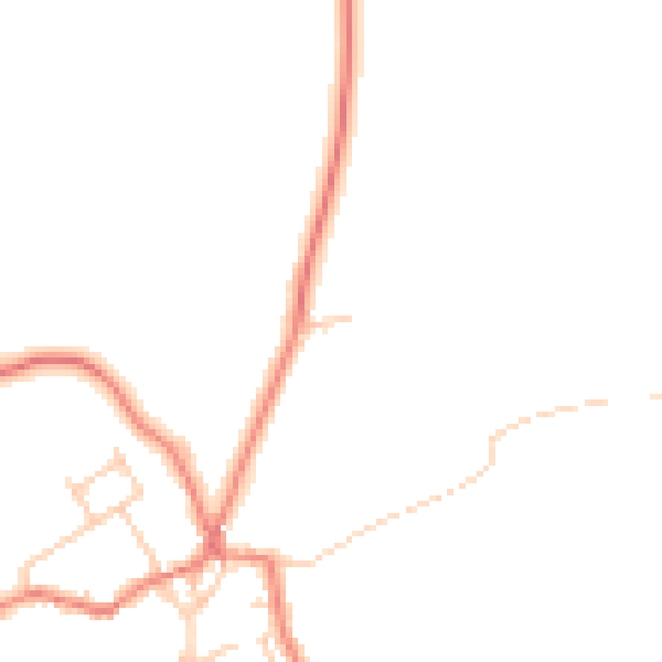 Daytime road noise heatmap for LA3 3HA