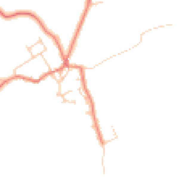 Daytime road noise heatmap for LA3 3HU