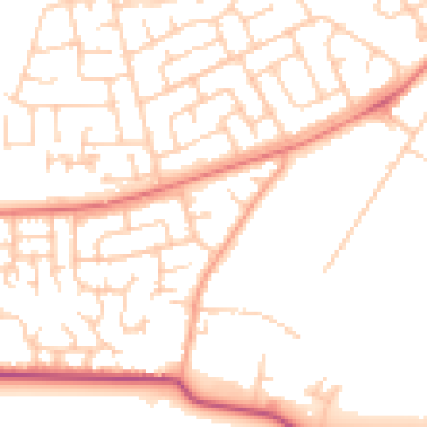 Daytime road noise heatmap for LA3 3LX