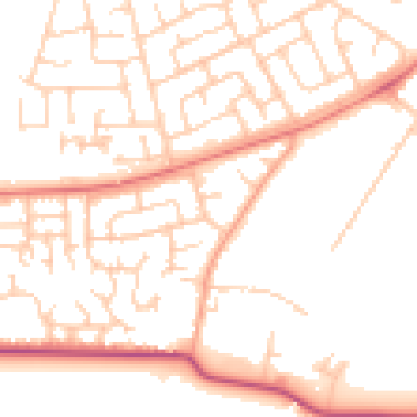 Daytime road noise heatmap for LA3 3NJ