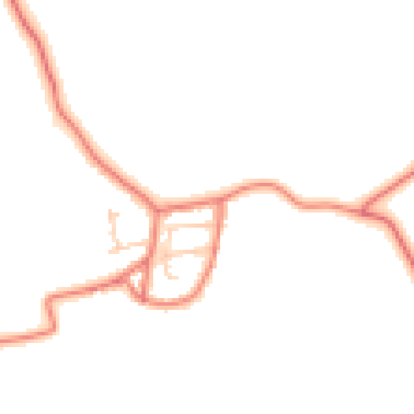 Daytime road noise heatmap for LA3 3NU