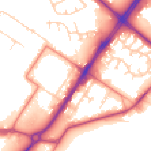 Daytime road noise heatmap for LA3 3PD