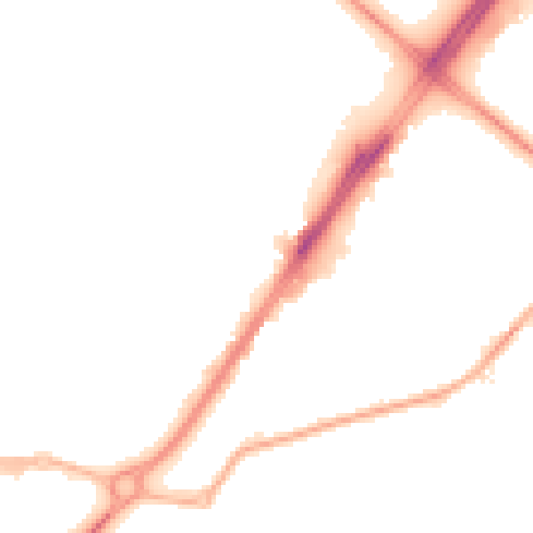 Night-time road noise heatmap for LA3 3PD