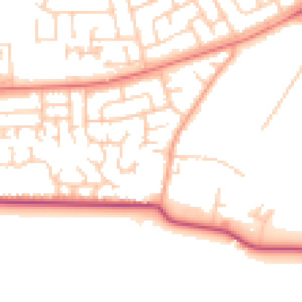 Daytime road noise heatmap for LA3 3PG