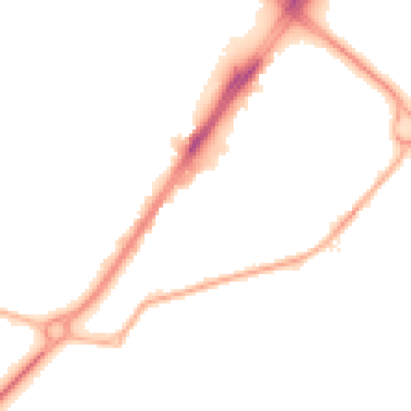 Night-time road noise heatmap for LA3 3PS
