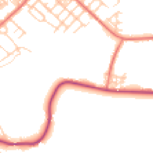 Daytime road noise heatmap for LA3 3QU