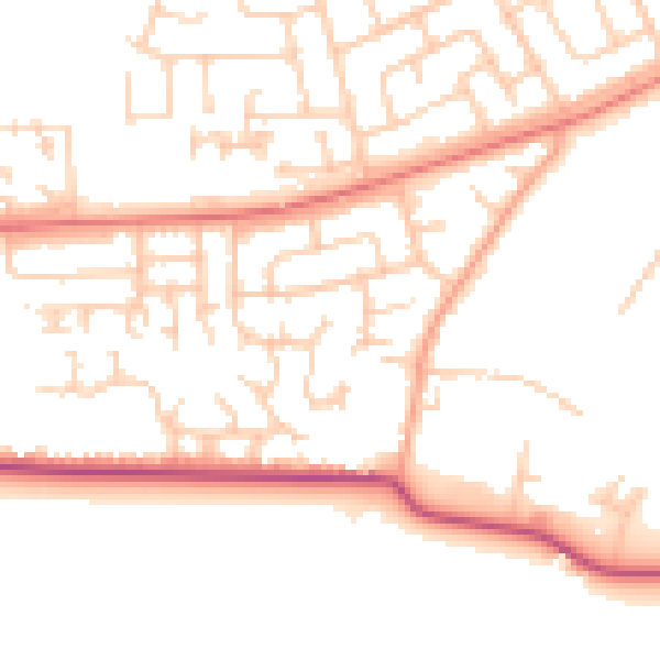 Daytime road noise heatmap for LA3 3RH