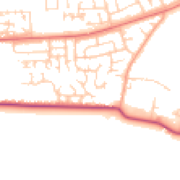 Daytime road noise heatmap for LA3 3RN