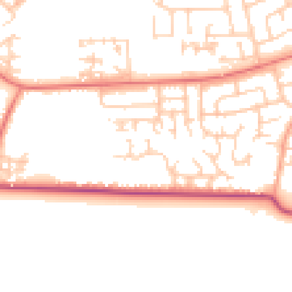 Daytime road noise heatmap for LA3 3RQ