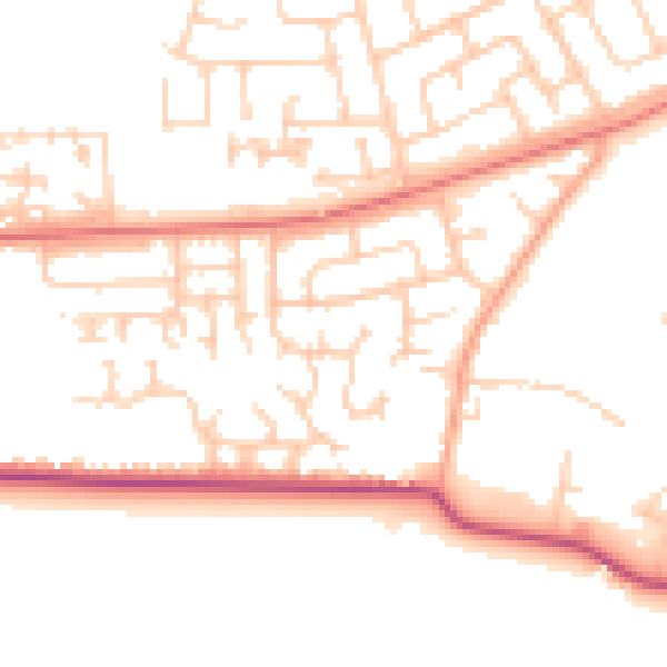 Daytime road noise heatmap for LA3 3RR