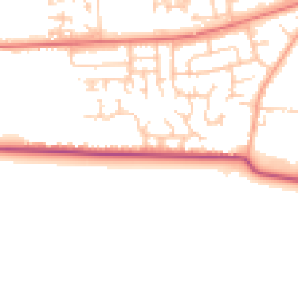 Daytime road noise heatmap for LA3 3RS