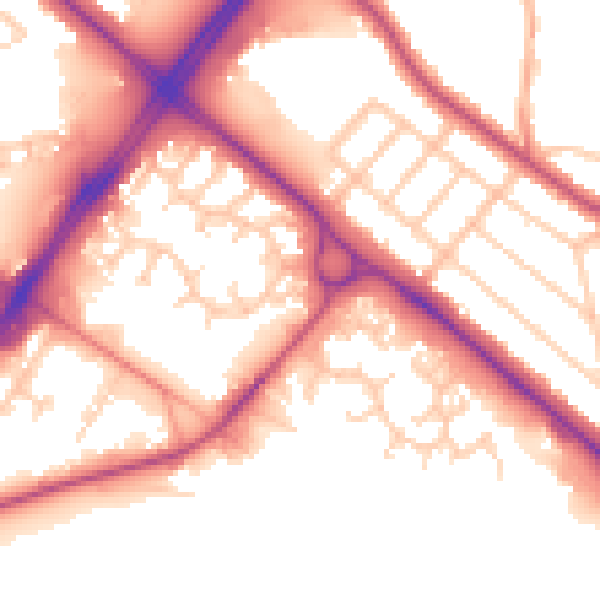 Daytime road noise heatmap for LA3 3RX