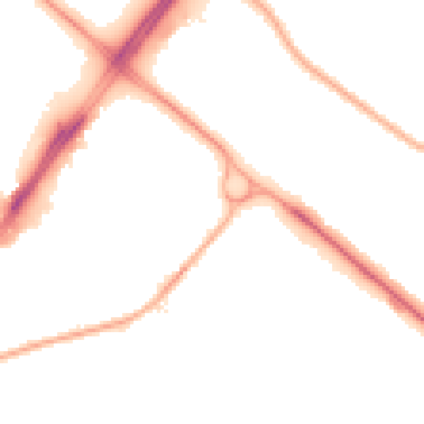 Night-time road noise heatmap for LA3 3RX